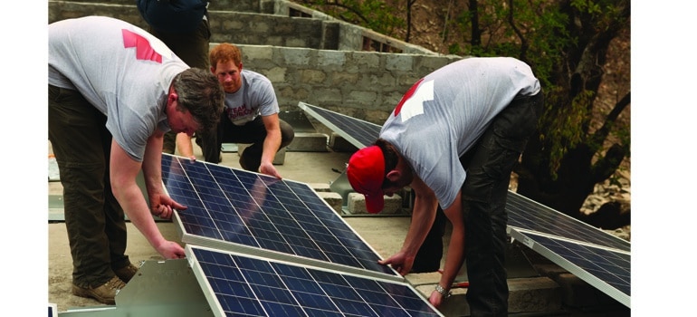 Prince Harry solar installation. Photo credit: PanelClaw/Sunfixings