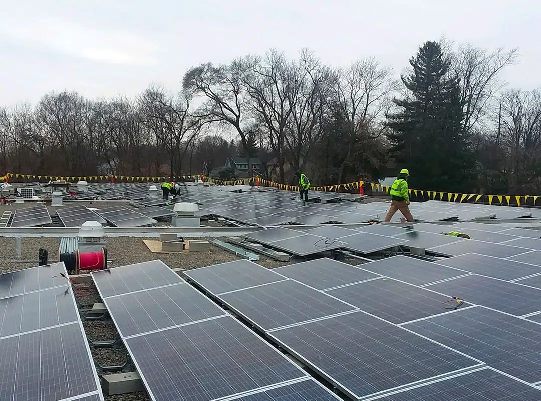 Flushing School Solar Array Construction