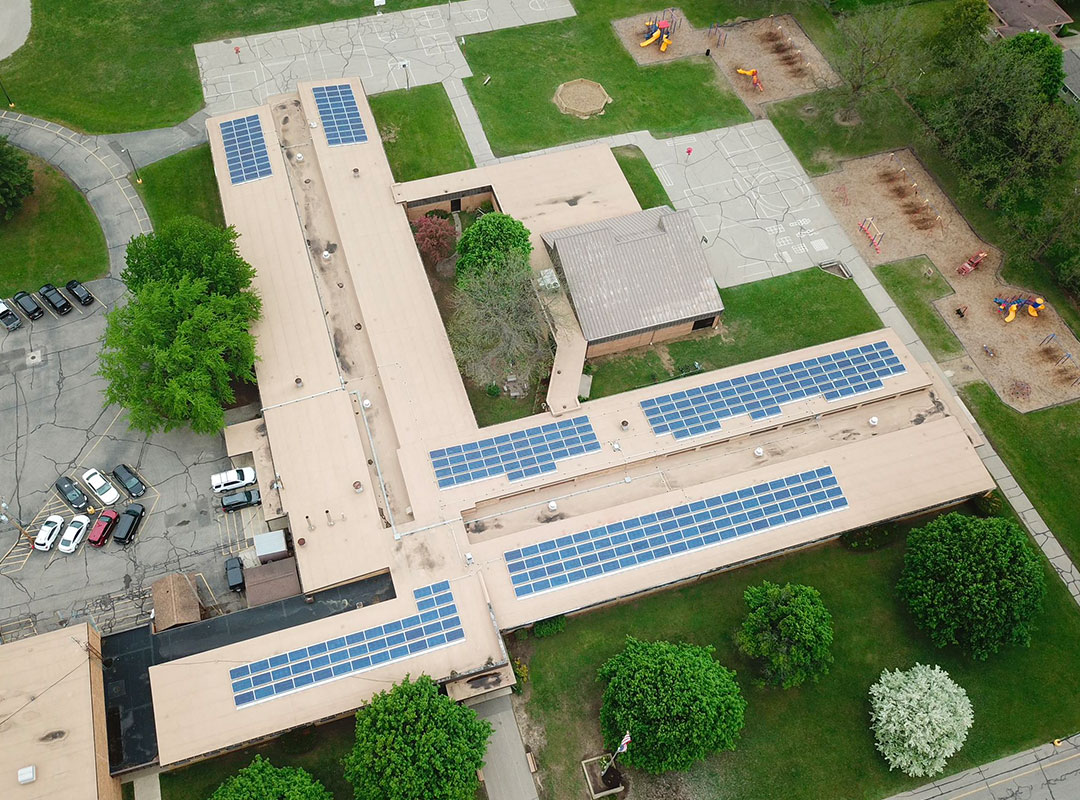 Flushing Schools Rooftop Aerial 2